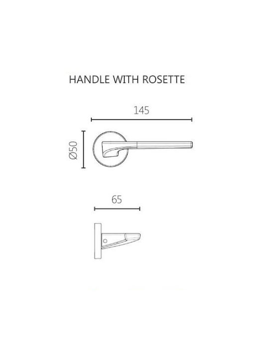 Ilavio 2486 Rosette Chrome Matte Bathroom Handle Pair