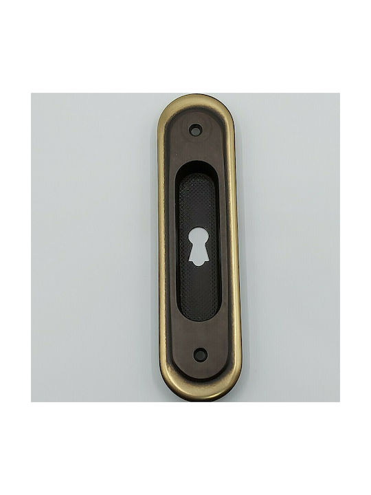 Mânere Îngropate Pentru Uși Mandelli 10661-20a5 Pomolă Din Alama Bronz-Mat Dimensiuni 160×40×15 Mm