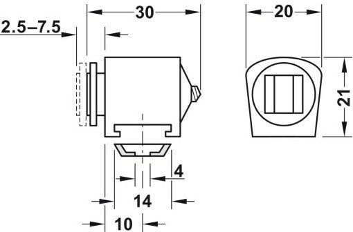 Furniture Magnet Round Hafele Metal Strike Plate Adjustable Silver 234-24613920si 246.13.920