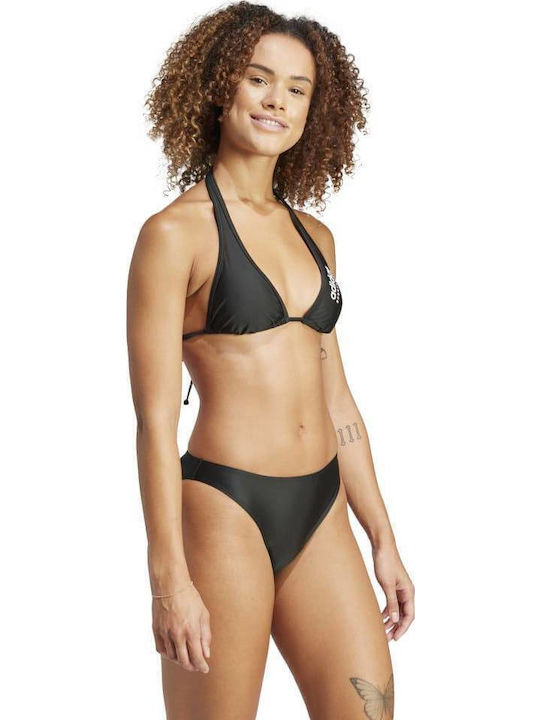 Sport Bikini Set Triangle Top & Slip Bottom with Adjustable Straps Black