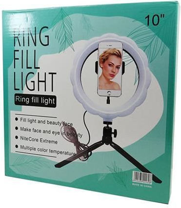 Ringlicht 26cm mit Stativ Boden und Halterung für Handy