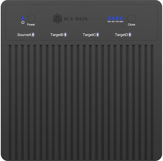 Icy Box Storage Docking Station Ib-4013mcl-c4 4-bays M.2 Nvme Ssds 1:3 Clone Usb4 Black