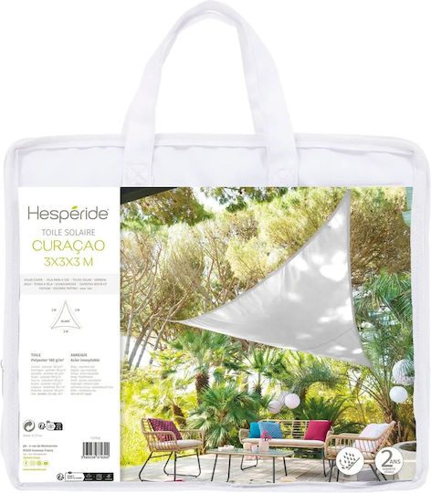 Hesperide Τρίγωνο Πανί Σκίασης Λευκό 3m 180gr/m²