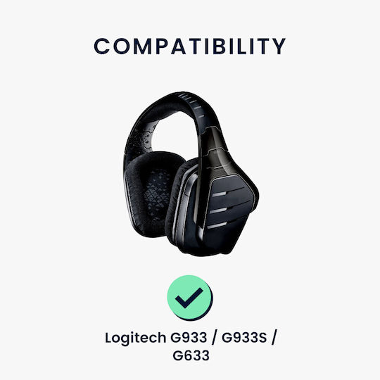 KWmobile Ανταλλακτικά Earpads Leather Μαύρα