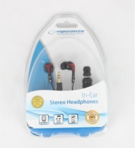 Esperanza Ακουστικά Ψείρες In Ear EH123 Μαύρα