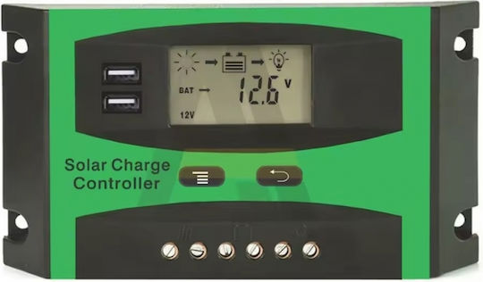Соларен контролер за зареждане на литиева батерия 30A 12V 24V BS-30A