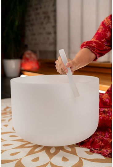 Meinl Sonic Energy Csb16c3 White-Frosted Crystal Singing Bowl 16 Inch Root Chakra C3 432 Hz