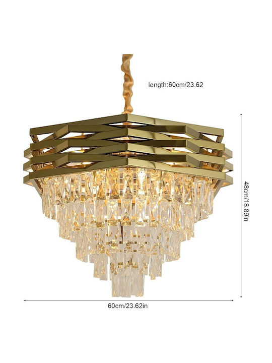 Πολυέλαιος Ø60cm με Κρύσταλλα Χρυσός PAN-29 GOLD