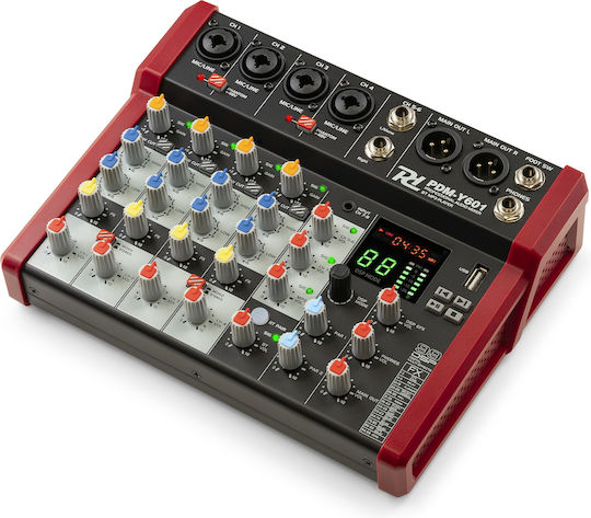 Power Dynamics PDM-Y601 Αναλογική Κονσόλα 6.0 Καναλιών με Phantom Power & 4 Εισόδους XLR & Bluetooth