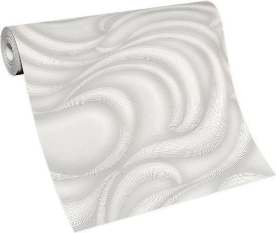 Moderne Tapete Wand Wellen Hellgrau 1022031 0,53cm x 10m
