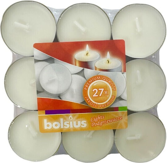 Bolsius Ρεσώ σε Λευκό Xρώμα (έως 4 Ώρες Καύσης) 27τμχ