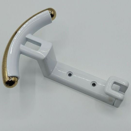 Italienische Wandhalterung Ζάμακ Eureka 2070-00-11b1 Weiß-Gold Glänzend Maße 141×101×58 Mm