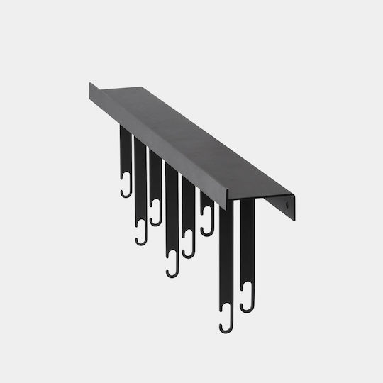 Wall Hanger Shelf Atelier Black Metal L 60 cm W 6 cm H 23.5 cm Design House Stockholm
