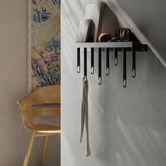 Wall Hanger Shelf Atelier Black Metal L 60 cm W 6 cm H 23.5 cm Design House Stockholm