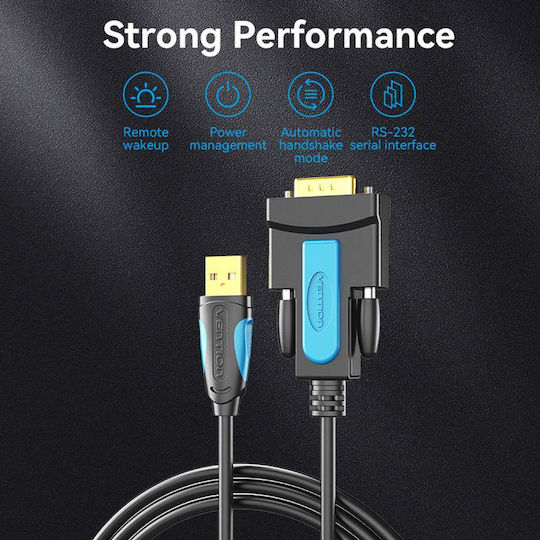 Vention Cable USB-A to RS232 9-pin male 1m (VAS-C02-B100) 1pcs