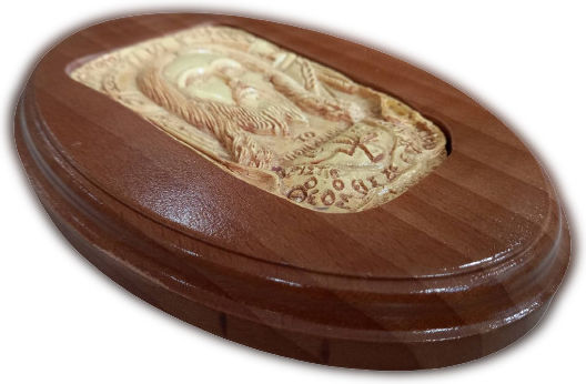 Ceramic Wood Holy Icon Mantle 19 X 13cm