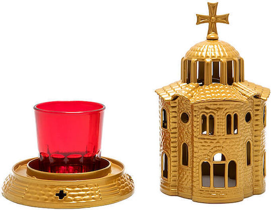 Metallic Church Vigil Oil Lamp Large 18.5cm 0207 Gold