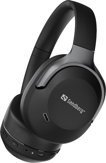 Sandberg Travel Wireless / Wired Over Ear Headphones with 30 hours of Operation Black