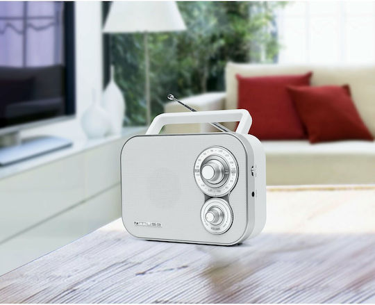 Muse M-051 R Retro Φορητό Ραδιόφωνο Ρεύματος / Μπαταρίας Λευκό