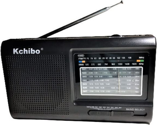 Kchibo KK-2005 Портативен Радиоприемник с Мрежово Захранване и на Батерии Черен