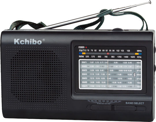 Kchibo KK-2005 Портативен Радиоприемник с Мрежово Захранване и на Батерии Черен