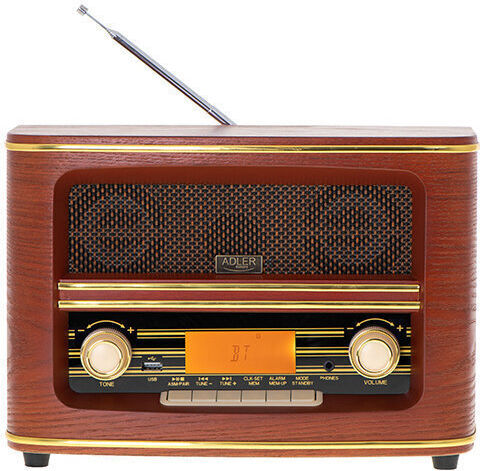 Adler AD1187 Retro Φορητό Ραδιόφωνο Ρεύματος με Bluetooth και USB Καφέ