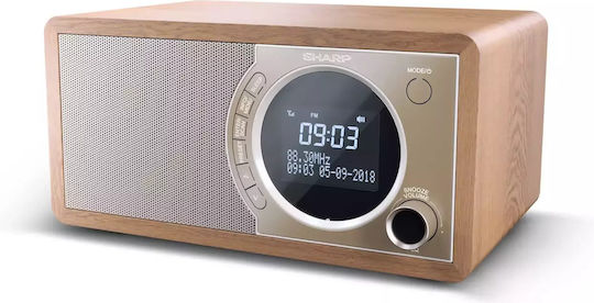 Sharp DR-450 Επιτραπέζιο Ραδιόφωνο Ρεύματος DAB+ με Bluetooth Καφέ