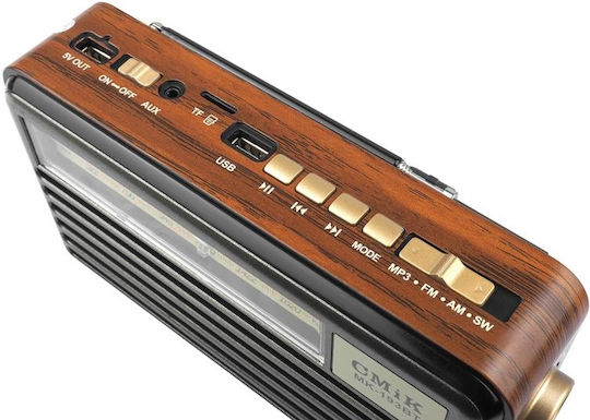 MK-193BT Tabletop Radio Solar with Bluetooth and USB Brown