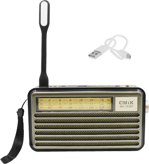 MK-193BT Tabletop Radio Solar with Bluetooth and USB Brown