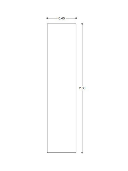 Oglindă De Podea Cu Cadru Metalic Negru 200x45cm