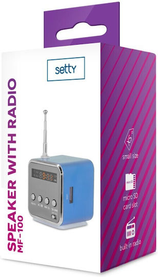 Forever MF-100 Portable Radio Rechargeable with Bluetooth and USB Blue