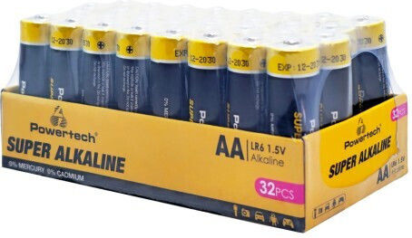 Powertech Super Baterii Alcaline AA 1.5V 32buc