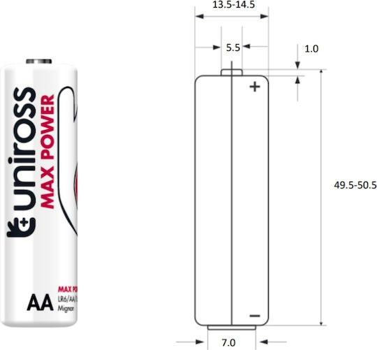 Uniross Max Power Αλκαλικές Μπαταρίες AA 1.5V 4τμχ
