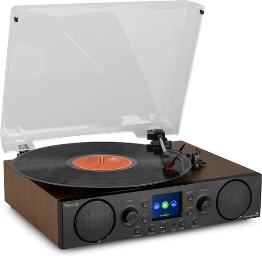 Audizio Tulsa Audio Centre 102.194 Pick-Up cu Preamp și Difuzoare încorporate Maro Radio FM, Radio DAB+