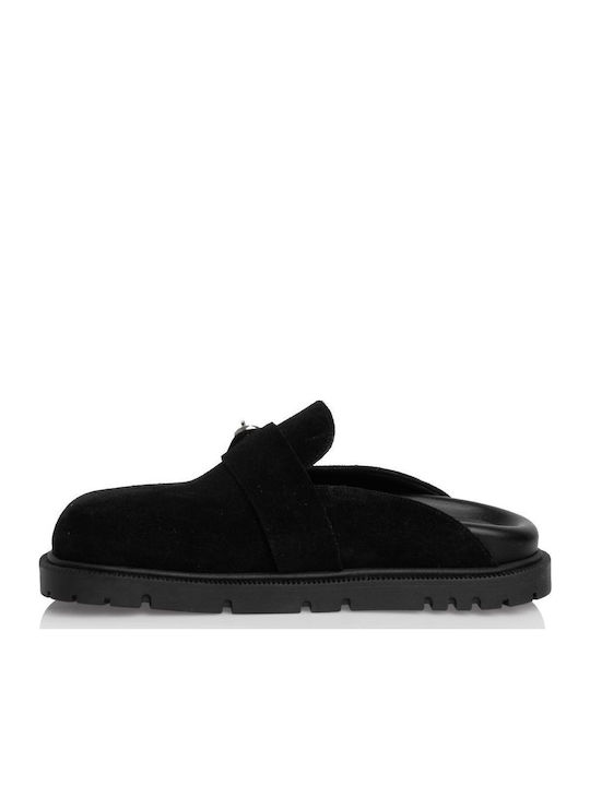 Flach Mules in Schwarz Farbe