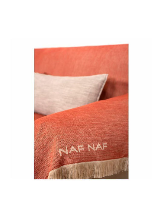 Naf Naf Highline Three-Seater Sofa Throw Chenille 180x300cm Orange 7933-180 x 300