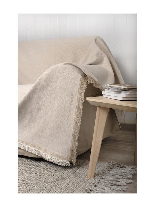 Naf Naf Highline Ecru Couch Throw 358-90-180 X 180 30% Polyester 40% Polyester Chenille 30% Cotton