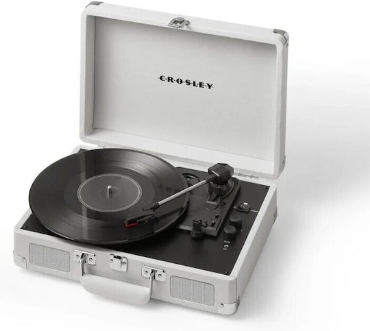 Crosley Cruiser Plus Suitcase Turntables with Preamp and Built-in Speakers White Sand