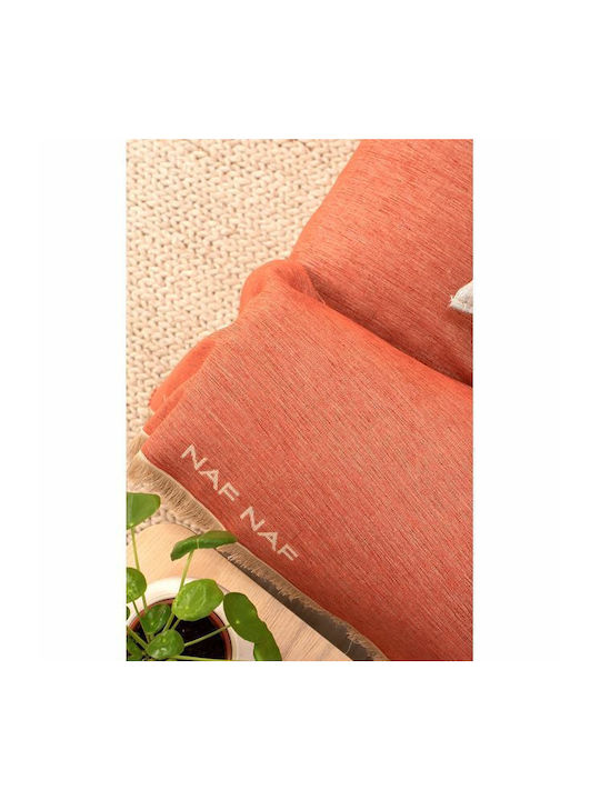 Naf Naf Highline Armchair Throw Chenille 180x180cm Orange 7933-180 x 180