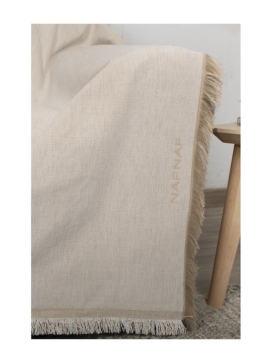 Naf Naf Highline Ecru Couch Throw 358-90-180 X 180 30% Polyester 40% Polyester Chenille 30% Cotton