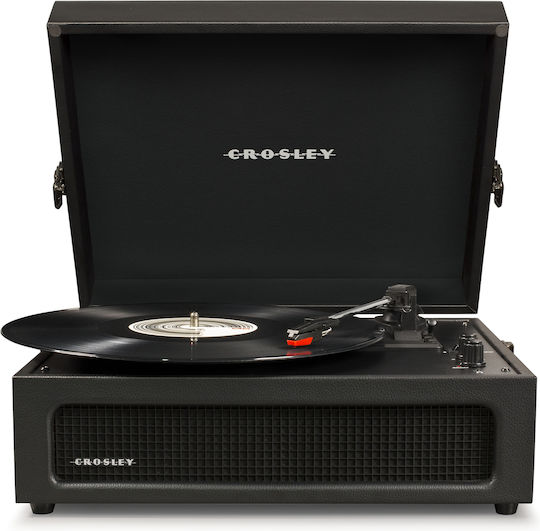 Crosley Voyager CR8017B-BK Кутия за риболовни принадлежности Грамофон с Предусилвател и Вградени говорители Черен