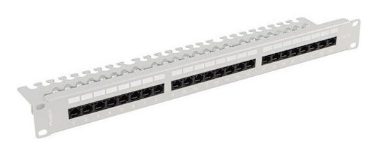 Lanberg Patch Panel for Rack 1U 19" with 24 Ports Gray
