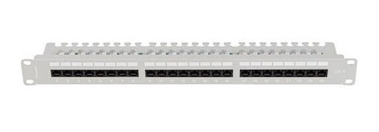 Lanberg Patch Panel for Rack 1U 19" with 24 Ports Gray