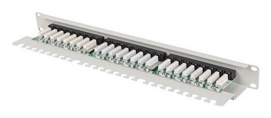Lanberg Patch Panel for Rack 1U 19" with 24 Ports Gray