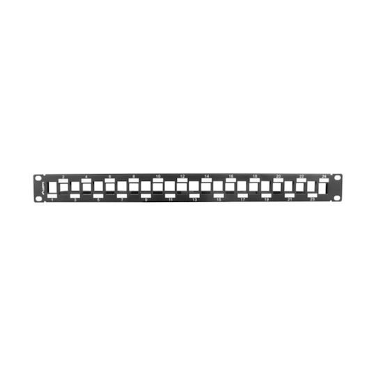 Lanberg Patch Panel Keystone για Rack 1U 19" 24 Θυρών Μαύρο