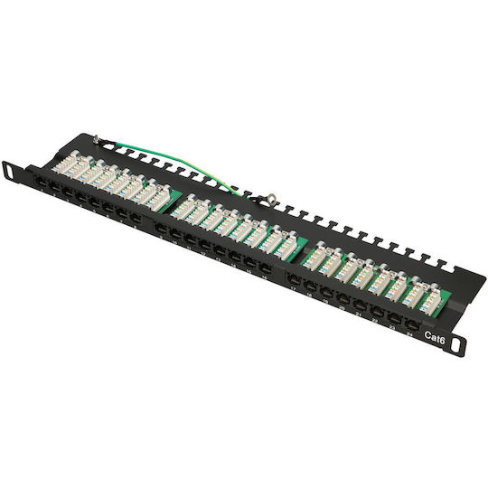 Extralink Patch Panel für Rack 0.5U 19" 24 Ports cat6 Schwarz