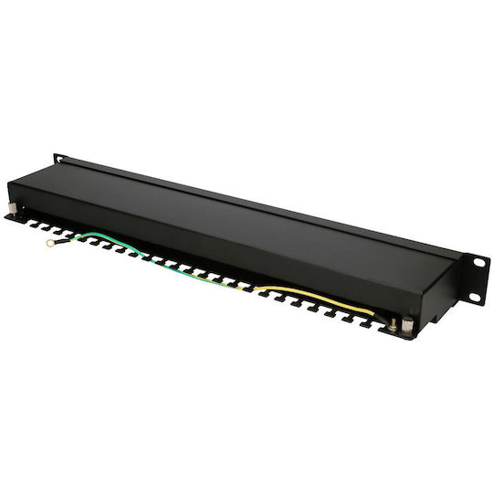 Extralink Panou Patch Ecranat pentru Rack 1U 19" 24 Porturi cat5e Negru