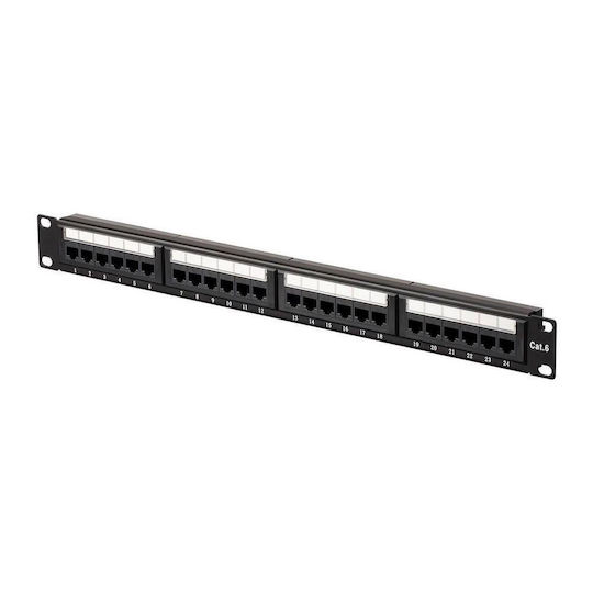 Digitus Patch Panel Unshielded για Rack 1U 19" 50 Θυρών cat5e Μαύρο