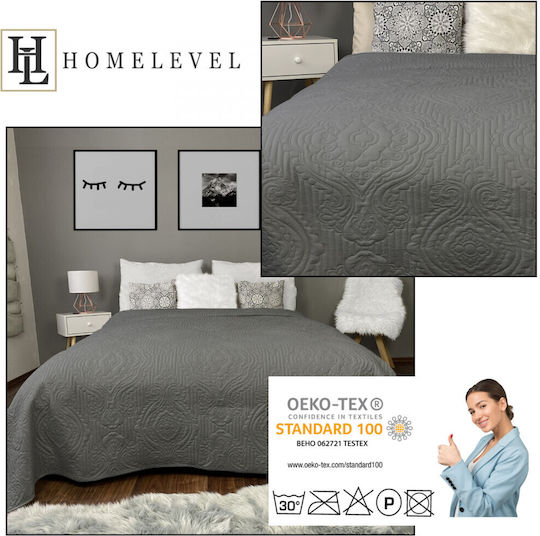 Homelevel Κουβερλί Υπέρδιπλο από Πολυεστέρα Gray 220x240cm