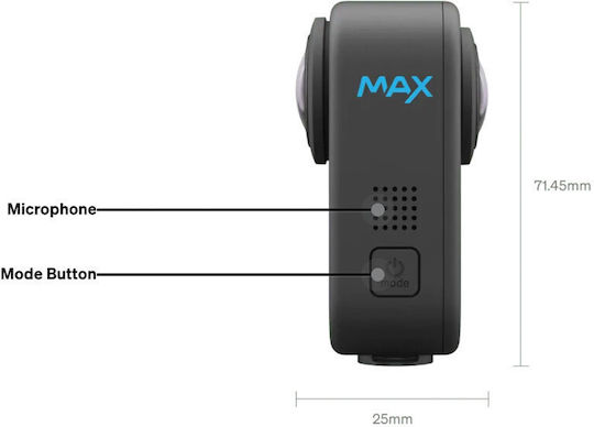 GoPro Max 360 Action Camera 5K 360° Capture Underwater and Wi-Fi Black